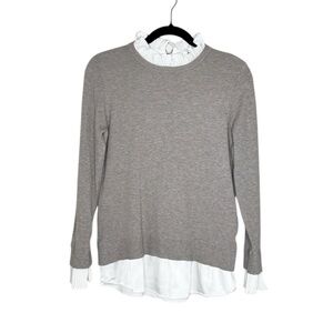 VILA MILANO Ruffle Trim Wool Blend Sweater size Medium